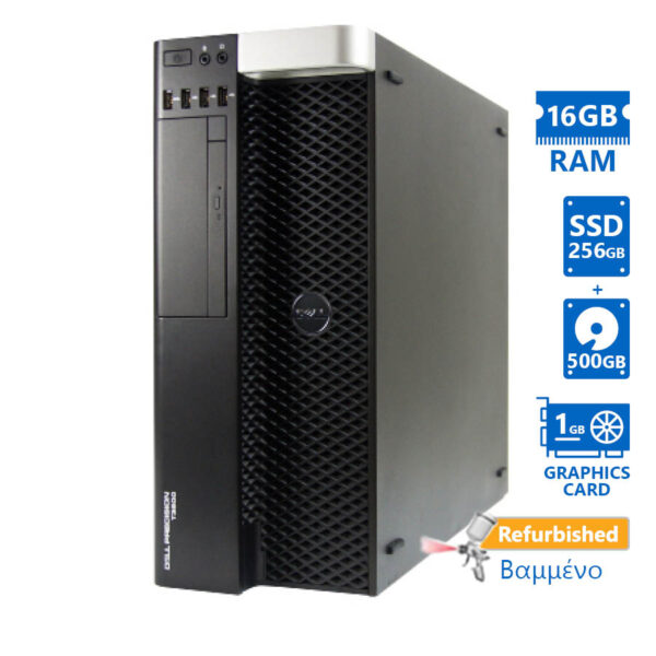 Dell Precision T3600 Tower Xeon E5-1620(4-Cores)/16GB DDR3/256GB SSD & 500GB/Nvidia 1GB/DNo ODD/7P G
