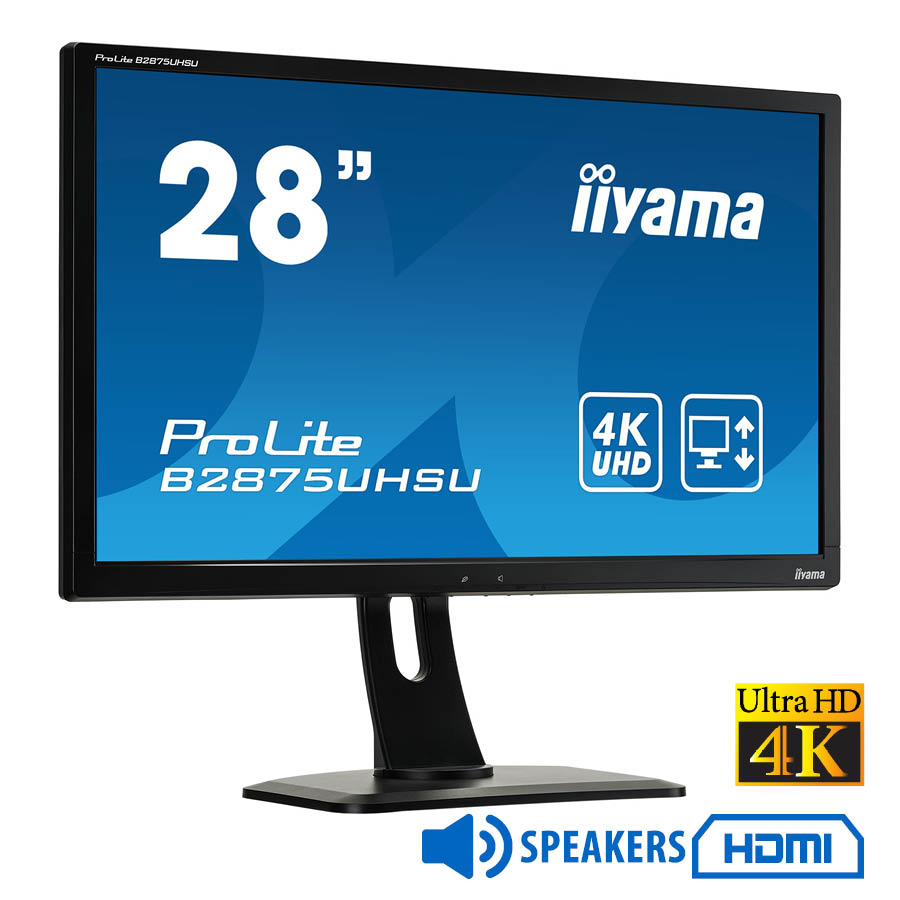 Used (A-) Display ProLite B2875UHSU/IIyama/28\"UHD 4K/3840x2160/Wide/Black/w/Speakers/Grade A-/D-SUB