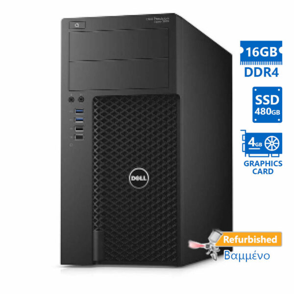 Dell Precision 3620 Tower Xeon-E3-1240v5(4-Cores)/16GB DDR4/480GB SSD/Nvidia 4GB/No ODD/7P Grade A+