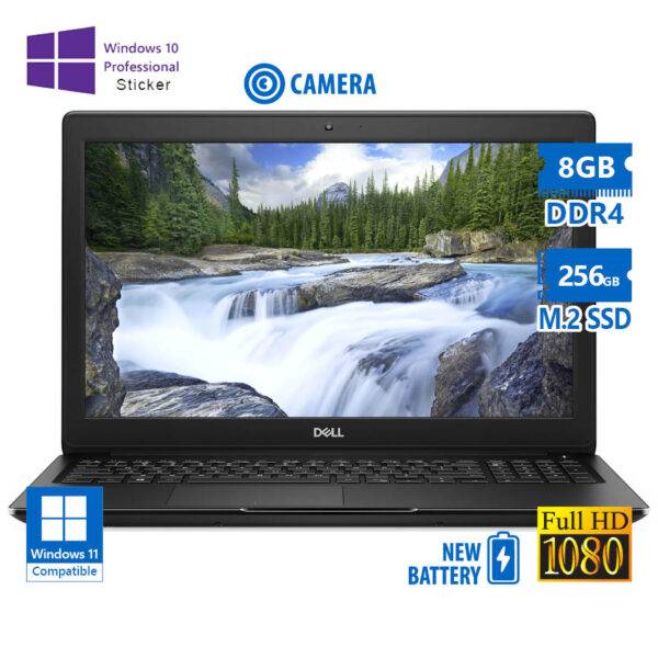 Dell (A-) Latitude 3500 i5-8265U/15.6``FHD/8GB DDR4/256GB M.2 SSD/No ODD/Camera/New Battery/10P Grad