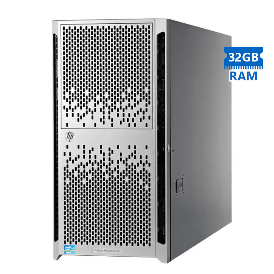 Refurbished Server HP ML350P G8 Tower E5-2620v2/32GB DDR3/No HDD/DVD/8xSFF/2xPSU