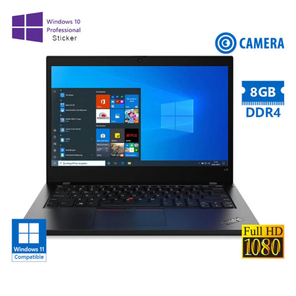 Lenovo (A-) ThinkPad L14 Gen 1 i5-10210U/14\"FHD/8GB DDR4/500GB/No ODD/Camera/10P Grade A- Refurbishe