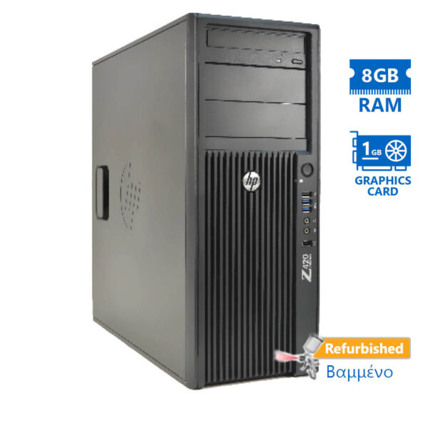HP Z420 Tower Xeon E5-1620v2(4-Cores)/8GB DDR3/500GB/Nvidia 1GB/DVD/8P Grade A+ Workstation Refurbis