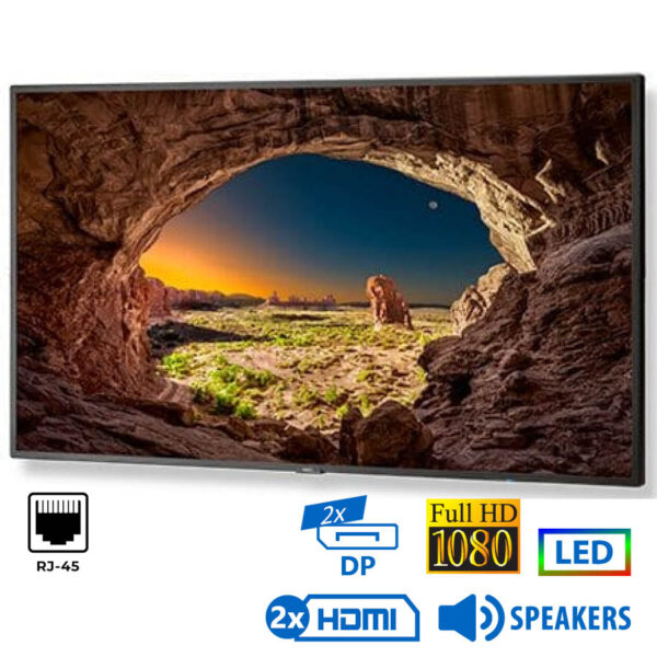 Used Signage Display V554 LED/NEC/55``FHD/1920x1080/Black/w/Speakers/D-SUB & DVI-D & 2x DP & 2x HDMI