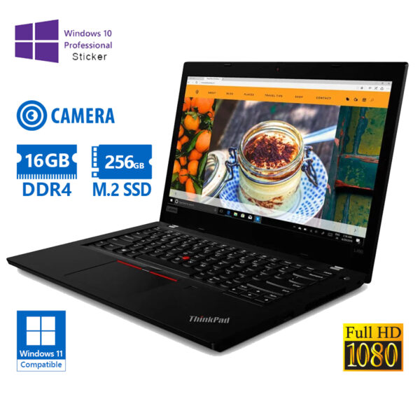 Lenovo (A-) ThinkPad L490 i5-8265U/14”FHD/16GB DDR4/256GB M.2 SSD/No ODD/Camera/10P Grade A- Refurbi