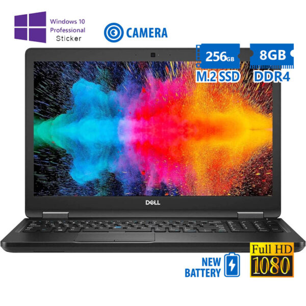 Dell (A-) Latitude 5590 i5-7300U/15.6”FHD/8GB DDR4/256GB M.2 SSD/No ODD/Camera/New Battery/10P Grade