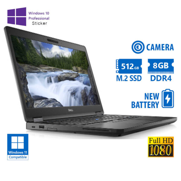 Dell (A-) Latitude 5591 i7-8850H/15.6``FHD/8GB DDR4/512GB M.2 SSD/No ODD/Camera/New Battery/10P Grad