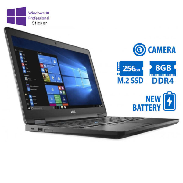 Dell (A-) Latitude 5580 i5-7300U/15.6``/8GB DDR4/256GB M.2 SSD/No ODD/Camera/New Battery/10P Grade A