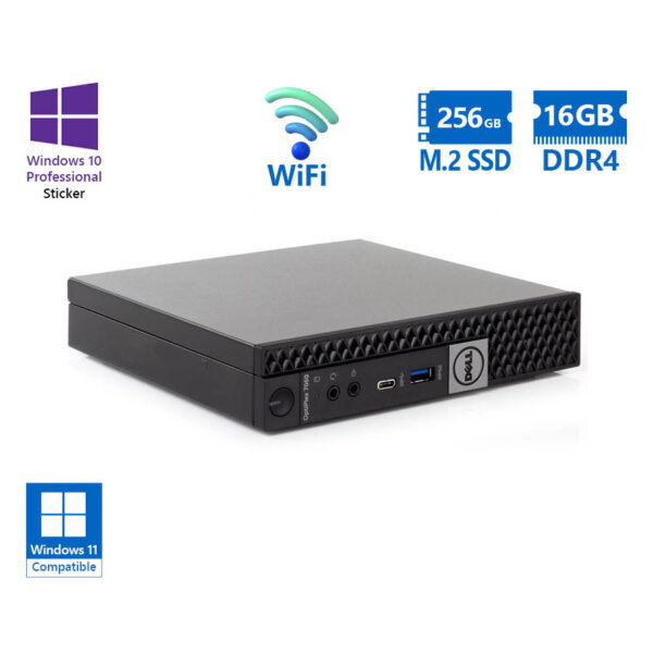 Dell Optiplex 7060 DM WiFi i5-8500T/16GB DDR4/256GB M.2 SSD/No ODD/10P Grade A Refurbished PC