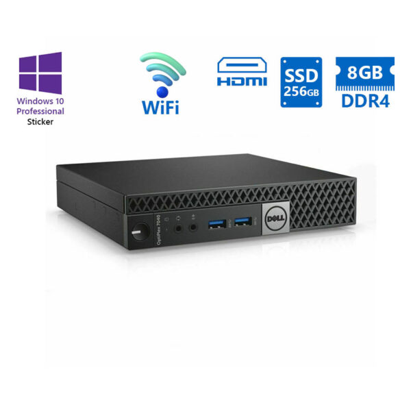 Dell Optiplex 7040 DM WiFi i5-6600/8GB DDR4/256GB SSD/No ODD/10P Grade A Refurbished PC
