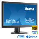 Used (A-) Monitor B2480HS LED/IIyama/24”FHD/1920x1080/Wide/Black/w/Speakers/Grade A-/D-SUB & DVI-D &