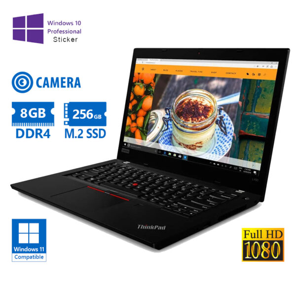 Lenovo (A-) ThinkPad L490 i5-8265U/14”FHD/8GB DDR4/256GB M.2 SSD/No ODD/Camera/10P Grade A- Refurbis