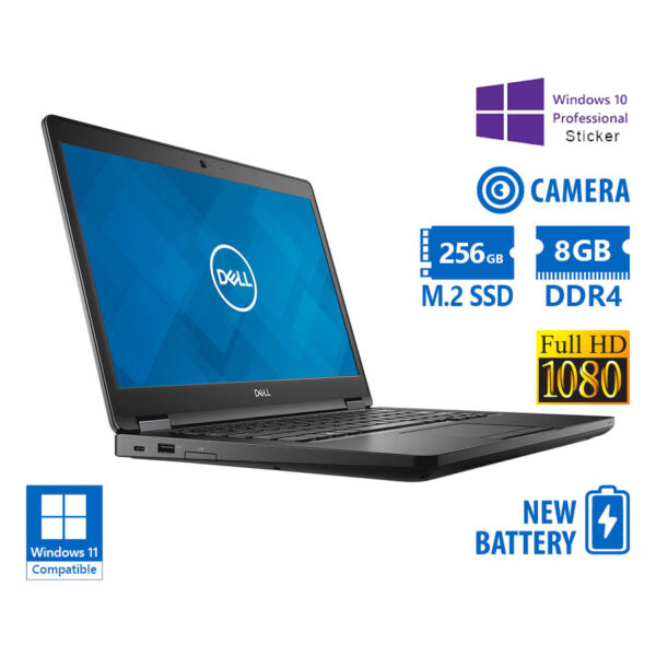 Dell (A-) Latitude 5490 i5-8250U/14``FHD/8GB DDR4/256GB M.2 SSD/No ODD/Camera/New Battery/10P Grade